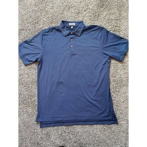 Peter Millar Summer Comfort Golf Polo Shirt Size L Blue Striped